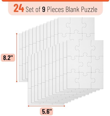 Mr. Pen- Blank Puzzle, 24 Pack, 9 Pieces/Pack, 5.5" x 4" - Image 2