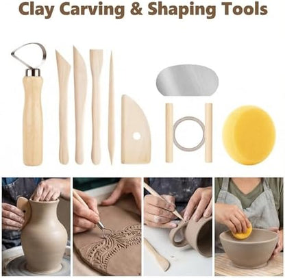 Jahnrun 48Pcs Pottery Kit, Professional Polymer Clay Sculpting Tools Set - Image 3