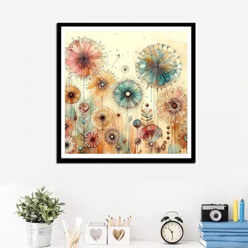 Hestarcul Flowers Adult Paint by Number Kits with Frame,Dandelion Painting Kits on Canvas,Large Color by Numbers Watercolor Gifts for Friends Home Wall Decor - Image 6