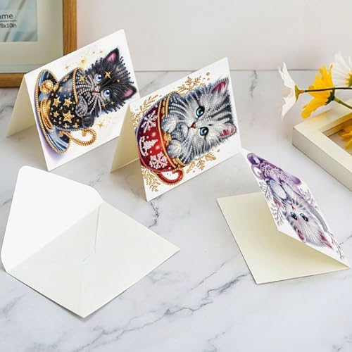 Diamond Painting Greeting Card Kit, Special Shaped Diamonds Painting, DIY Handcraft for Relatives and Friends with Wishes,Unique Design Crafting for Birthday or Holiday Cards - Image 7