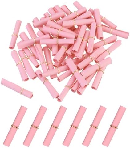 MECCANIXITY 80Pcs Message Paper Scrolls 3x6cm Lucky Wishing Pink by MECCANIXITY