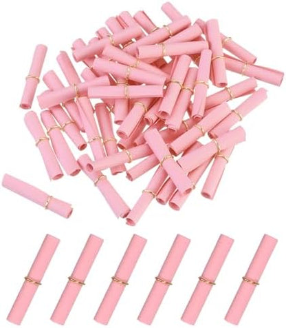 MECCANIXITY 80Pcs Message Paper Scrolls 3x6cm Lucky Wishing Pink by MECCANIXITY
