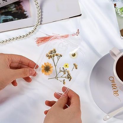 TaoBary 161 Pcs Transparent Dried Flower Bookmarks DIY Kit, Fresh - Image 6