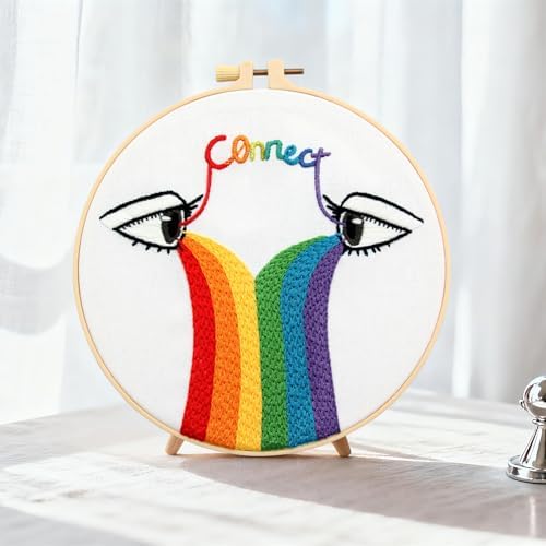 Crafmanoe Hand Embroidery Kits for Beginners Adults, LGBT Embroidery Starter Kit, Stamped Cross Stitch Kits for Beginners Adult Craft Kits for Women, Entire Set of Embroidery Supplies & Video Tutorial - Image 3
