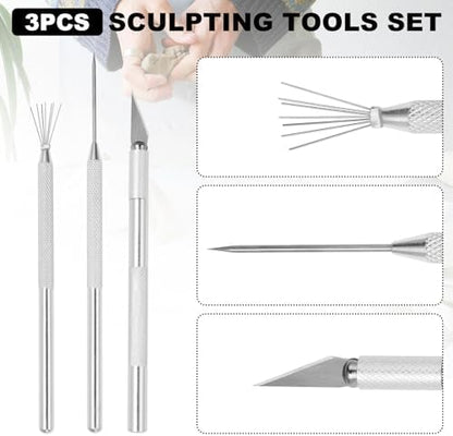 suiwotin 3pcs Precision Clay Needle Tool Set - Image 3