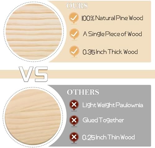 60 PCS Unfinished Wood Coasters, Solid Wooden Blanks for Laser Engraving - Image 5