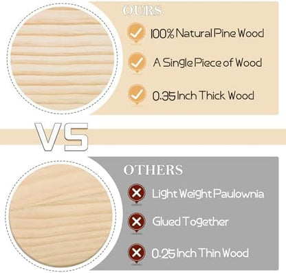 60 PCS Unfinished Wood Coasters, Solid Wooden Blanks for Laser Engraving - Image 5