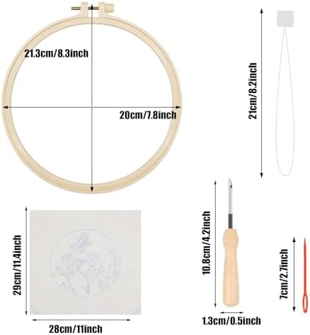 Allazone 3 Set Embroidery Starter Kits for Beginner, Butterfly and Bird Punch Needle Kit with Instruction, Plastic Hoop, Yarns and Embroidery Handle Needle Pen - Image 2