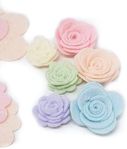 24 Wool Blend Felt 3D Roses Die Cut Applique Flowers - Sweet Dreams OTR Felt Made in USA… - Image 2