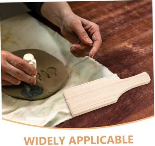 Healifty Wooden Clay Paddle for Pottery: 2Pcs Ceramic Sculpting Carving & Modeling Pottery Paddles Board Tools for Handbuilding, Flat Wood Stick for DIY Art Studio and Home - Image 3