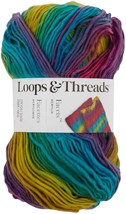 Loops & Threads Facets Yarn - Yarn for Knitting, Crochet, Weaving, and Arts & Crafts - Multi, Acrylic, 3.5 oz - Image 4