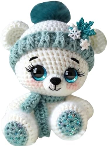 FRANDEK DIY Green Bear Crochet Kit for Adults, Cute Plush Animal Set by FRANDEK