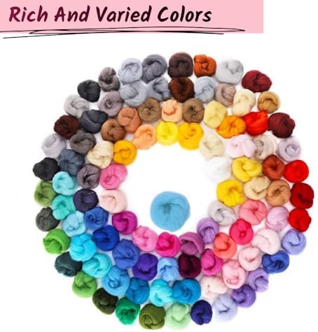 Catopia Wool Roving Yarn, 100G/3.53OZ Soft Felting Wool Pure Chunky Roving Yarn Bulk for Needle Felting Knitting Blanket Spinning Weaving DIY Craft,Grass grenn - Image 5