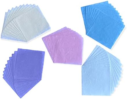 Natural Fiber Mulberry Paper Sheets 6 x 6 Inches, 50 PCS Handmade Craft Paper for Origami, Scrapbooking, Card Making, DIY Decoration, Mixed Media Art (Pastel Color, 6x6 Inch) - Image 3