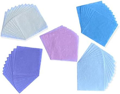Natural Fiber Mulberry Paper Sheets 6 x 6 Inches, 50 PCS Handmade Craft Paper for Origami, Scrapbooking, Card Making, DIY Decoration, Mixed Media Art (Pastel Color, 6x6 Inch) - Image 3