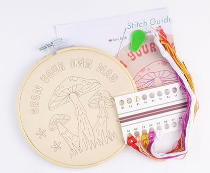 FUNATIC Grow Your Own Way Funny Mushroom Themed Embroidery Kit for Adults - Image 2