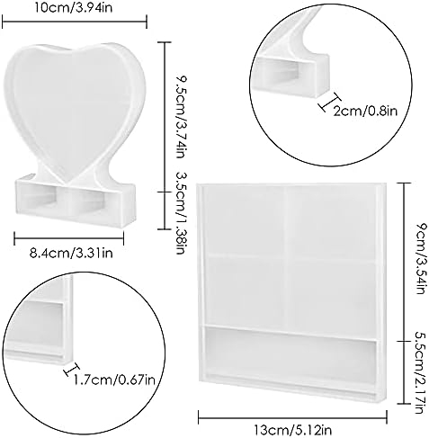 DaKuan 2-Pack Silicone Photo Frame Resin Molds Set - Rectangle & Heart Epoxy Casting Molds for DIY Crafts, Home Decor, Handmade Gifts (5.12x3.54in, 3.94x3.74in) - Reusable & Flexible - Image 2