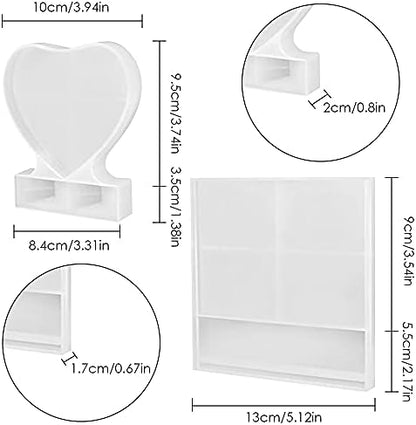 DaKuan 2-Pack Silicone Photo Frame Resin Molds Set - Rectangle & Heart Epoxy Casting Molds for DIY Crafts, Home Decor, Handmade Gifts (5.12x3.54in, 3.94x3.74in) - Reusable & Flexible - Image 2