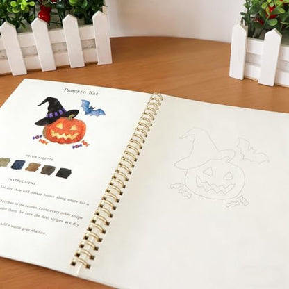 Beginner Watercolor Painting Kit Watercolor Workbook Coloring Book 12 Colors Paint Set with Brush, Easily Master Beginner Friendly Watercolor Paint Set Gift for Adults Teens. (Fruit) - Image 5