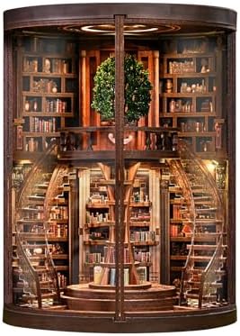 DIY Miniature House Kit, Book Nook Kit, 3D Wooden Puzzles Bookshelf Craft Kits, Dollhouse Kit with LED Light, Mini Building Kit for Adults Teen to Build (Dreamy Bookstore) by ANTREATU