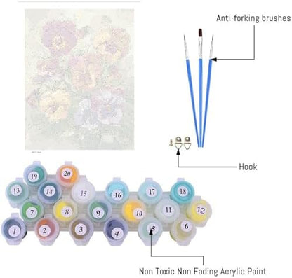 VIGEGU Flowers Paint by Numbers Kit for Adults Beginner 16x20 Inch - Image 5
