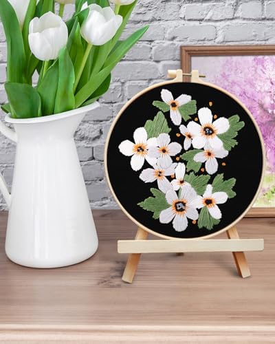 ERKOON Embroidery Kit for Beginners, Flower Cross Stitch Set Include Embroidery Cloth Hoops Threads for Craft Lover Hand Stitch with Embroidery Skill Techniques (Wildflowers) - Image 6