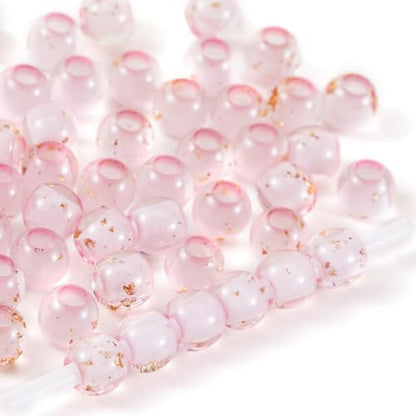 100pcs Large Hole Beads Resin Bead for Carabiner DIY Beaded Bag Charm Keychain Jewelry Making Pink by Aoxsie