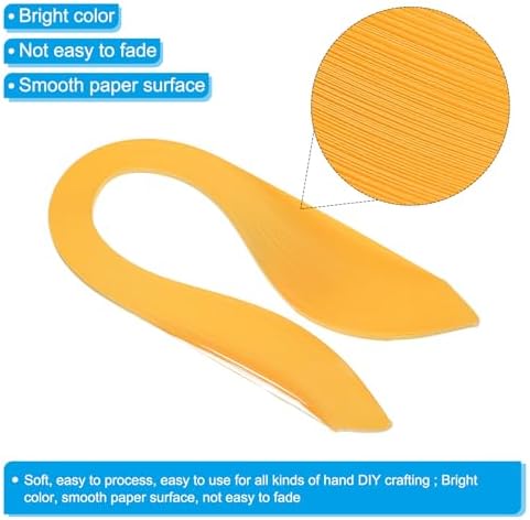 PATIKIL 600pcs Quilling Strips Paper 1/8"(3mm) 39cm Origami Paper Quilling Strip for Art DIY Hand Craft Christmas, Ginger Yellow - Image 3