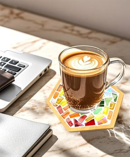 Kids Mosaic Coaster Kit – 4-Pack, Non-Toxic Crafts Ages 6-12 - Image 6