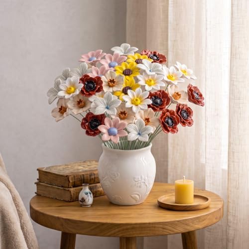 RattanView 24 Set 3D DlY Flower Ceramics to Paint Handicrafts Kits - Image 6
