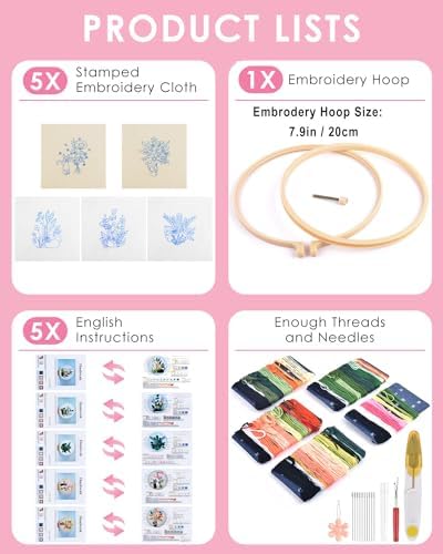 TINDTOP Embroidery Kit for Adults, Embroidery Kit for Beginners Include Embroidery Cloth Hoops Threads for Craft Lover Hand Stitch with Embroidery Skill Techniques (Black Cat) - Image 2