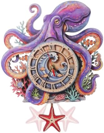 3D Puzzles for Adults Octopus Clock Crafts for Adults Wooden Puzzles by ULIEER