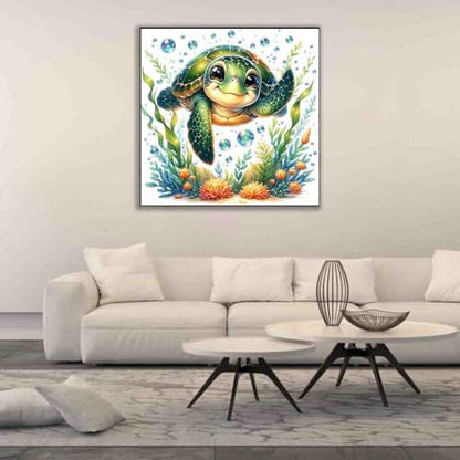 DYAIANGMU Sea Turtle Stamped Cross Stitch Kit for Adults 13.7x13.7 inches - Image 3