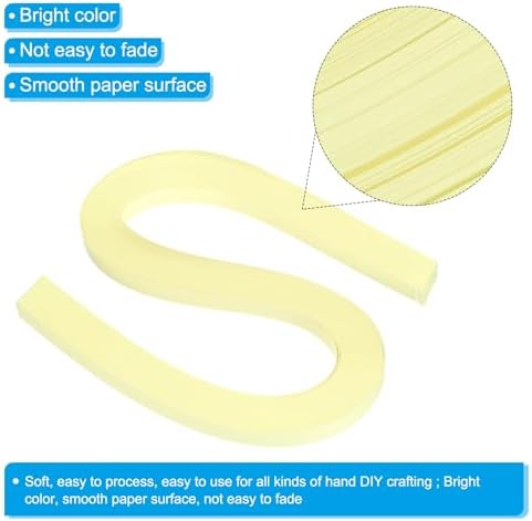 PATIKIL 240pcs Quilling Strips Paper 3/8"(10mm) 21"(54cm) Origami Paper Quilling Strip for Art DIY Hand Craft Christmas, Light Yellow - Image 3