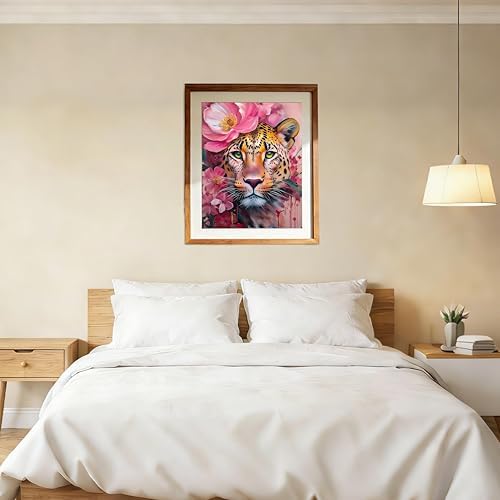 AuraDraw Cheetah Paint by Numbers - Leopard Paint by Number Kit for Adults Beginners, DIY Pink Painting Art Craft on Canvas for Home Decor 16x20 Inch - Image 6