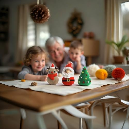 3 Pack Santa Claus Needle Felting Beginners Kits, Christmas Tree Reindeer - Image 6