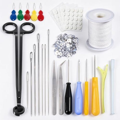 28 PCS Beginners Candle Making Kit for Adults with 200 ft Candlewick,Long Large-Eye Candle Piercing Needle and Wick Cutter 7INCH,Wick Inserting Tool Mold Punch Needle with Hook Eye for Moulds by Nimozekd