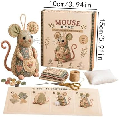 Embroidery Maker Kit with Buttons Mouse Ornament - Image 4