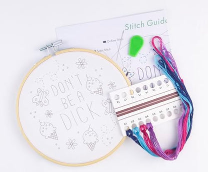 FUNATIC Don't Be A Dick Funny Embroidery Kit for Adults - Image 2
