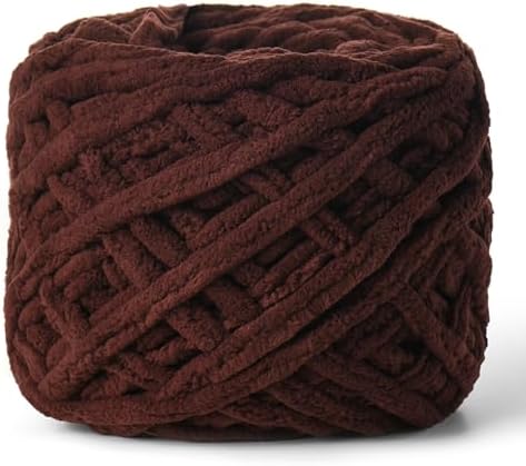 Plush Chenille Chunky Yarn 100g (49.2yd) - Fluffy Velvet Yarn Crochet for Blanket Knitting and Crocheting - Baby Yarn for Crocheting Soft - Amigurumi Yarns (Coffee) by OMoiut