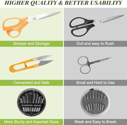 Goeveo Sewing Kit for Adults, 198pcs Newly Upgraded Needle and Thread Kit Gifts for Mom Grandma Friend, Sewing Accessories with Case Portable for Home, Work, Travel, Emergency (198pcs Sewing Supplies) - Image 4