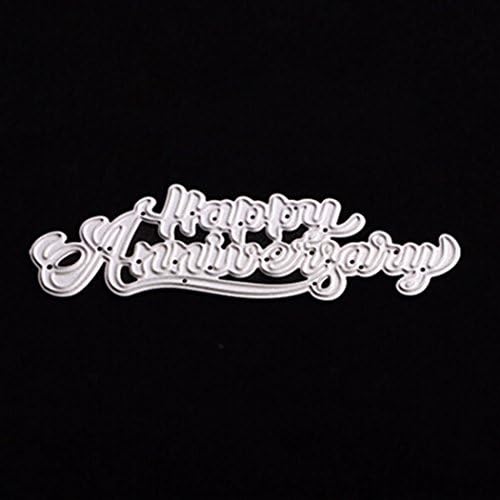 Letter Thank You Mr&Mrs Best Wishes Happy Anniversary Heart Metal Cutting Dies Stencil DIY Scrapbooking Embossing Tool DIY Paper Cards Album Decoration (Happy Anniversary) - Image 6