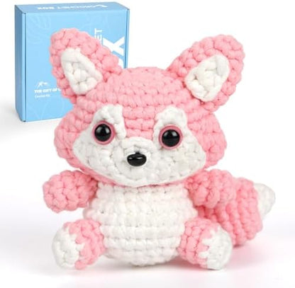 CrochetBox Fox Complete Crochet Kit for Beginners, Easy Craft for Adults by CROCHETBOX
