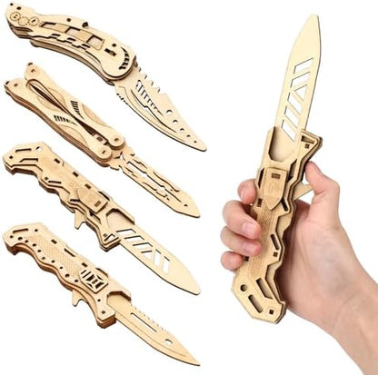 4 Pack 3D Wooden Puzzle for Adults DIY Wooden Puzzles Knife Kit Brain Teaser Mechanical Model Building Toy for Adult Craft Hobby Wood Graduation Art Gift for Teens Men Puzzle Fans by Unknown