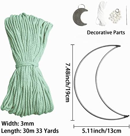 JeogYong Macrame Kit, DIY Moon Dream Catcher Macrame Kits for Kids & Adults Beginners, Includes Metal Hoop Rings Macrame Cord or More Craft Supplies and Materials for Bohemian Wall Decor Dreamcatcher - Image 2