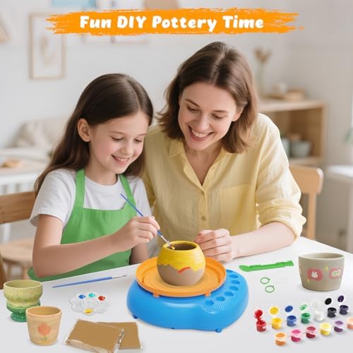 Pottery Wheel for Kids with Air Dry Clay Kit, 12 Paints & Tools, Ages 6-12 - Image 6