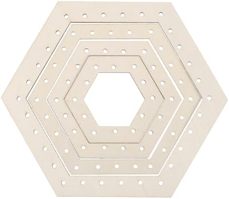 MECCANIXITY 4pcs Weaving Loom, 3.2" 4.3" 5.5" 7" Hexagon Gear Shape Weaving Loom Kit for DIY Crafting, Hanging Decor, Woven Tapestry Knitted Crafts Making by MECCANIXITY
