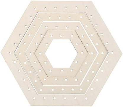 MECCANIXITY 4pcs Weaving Loom, 3.2" 4.3" 5.5" 7" Hexagon Gear Shape Weaving Loom Kit for DIY Crafting, Hanging Decor, Woven Tapestry Knitted Crafts Making by MECCANIXITY