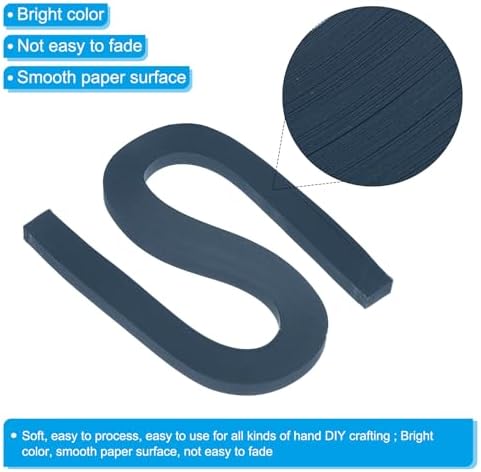 PATIKIL 120pcs Quilling Paper Strips Paper Flowers Quilling Kits 3/8"(10mm) Origami Paper for Adults Beginner Art Craft, 21"(54cm) Dark Blue - Image 3