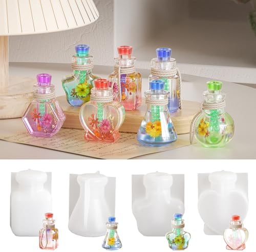 4 PCS Shaker Bottle Resin Molds Bottle Resin Quicksand Molds Silicone Bottle Silicone Molds for DIY Keychain Pendant - Image 2